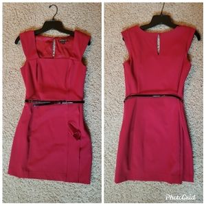Express red belted dress